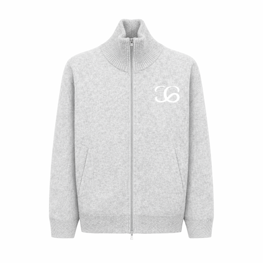 Classic Full-Zip Cardigan Gray